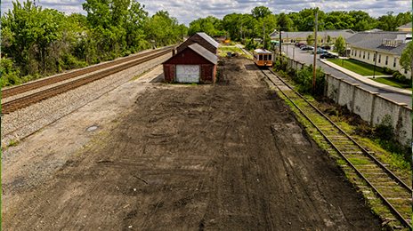 Progress continues at the former Silcott Yard, with significant debris now removed. The historic Pennsylvania Railroad Freight House is now clearly visible.